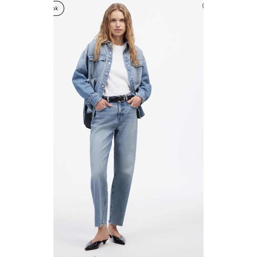 Madewell "The Perfect Vintage Crop Jean" Blue Jeans Size 24 Denim Distressed